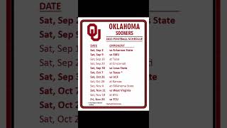 Oklahoma 2023 Football Schedule Sooner Football Boomer Sooner [upl. by Lenox]