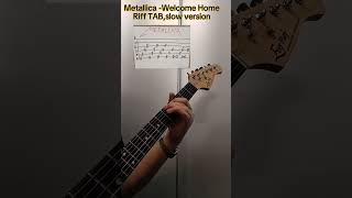 Metallica  Welcome Home Sanitarium Riff TAB slow version  guitar akord metal [upl. by Mattson205]