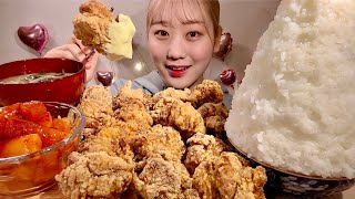 ASMR Fried Chicken【Mukbang Eating Sounds】【English subtitles】 [upl. by Nolana]