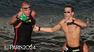 Hungary finishes 13 in mens 10k open water swim with Rasovszky taking gold  Paris Olympics [upl. by Jacenta716]