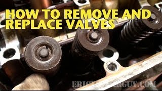 How To Remove and Replace Valves in a Cylinder Head EricTheCarGuy [upl. by Ellicul323]