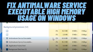 How To Fix Antimalware Service Executable High Memory Usage on Windows [upl. by Hedvig793]