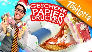 Geschenkpapier drucken OHNE PC  Geschenkpapier selber machen  Geschenke DIY  Tobilotta 85 [upl. by Amehsat]