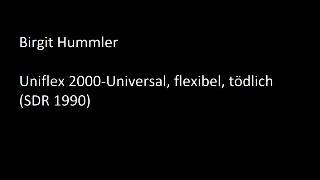 Birgit Hummler  Uniflex 2000Universal flexibel tödlich SDR1990  Science Fiction Hörspiel [upl. by Odilia547]