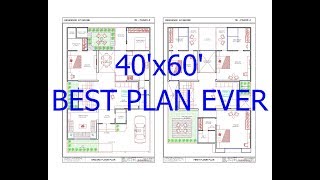 40x60 House Plan  East Facing  2 Story  G1  Visual Maker [upl. by Ylime]