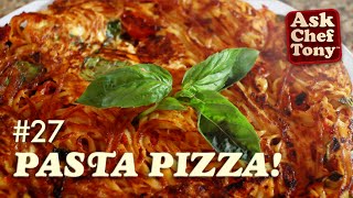 How to Make Spaghetti Pizza  Easy Frittata Made from your Leftover Pasta [upl. by Gorlicki]