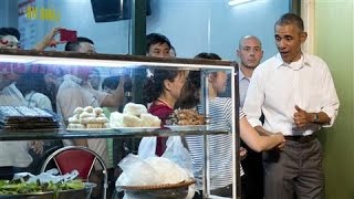 Obama Dines With Anthony Bourdain in Vietnam [upl. by Anikahs]