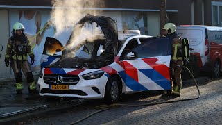 Politieauto uitgebrand na wedstrijd Go Ahead Eagles  PEC Zwolle politie bevestigd brandstichting [upl. by Saturday]