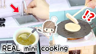 Lets make some MINI CREPES REAL WORKING doll house kitchen [upl. by Elbag471]