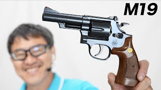 SampW M19 357 コンバットマグナム クラウン 10歳以上用 エアコッキングリボルバー エアガン レビュー [upl. by Notsreik]