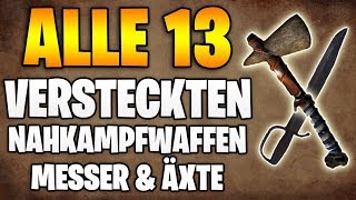 Red Dead Redemption 2 ALLE 13 Versteckten Nahkampf Waffen  Fundort Alle Äxte Messer amp Schwerter [upl. by Eddana]