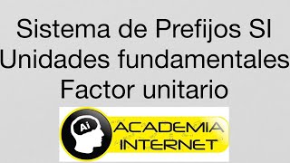 Sistema de prefijos conversión por factor unitario Sistema Internacional Unidades Fundamentales [upl. by Aterg]