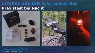 Helles LIFEBEE LED Fahrradlicht Set StVZO zugelassen  USB aufladbar  Praxistest Test bei Nacht [upl. by Eiznikcm]