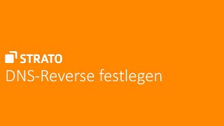 DNSReverse festlegen  STRATO Tutorial [upl. by Takeo925]