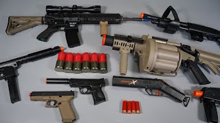 M32 Grenade Launcher BB Airsoft Toy Gun HK416 Nerf Gun Double Barreled Shotgun Toy Guns Collection [upl. by Gala551]