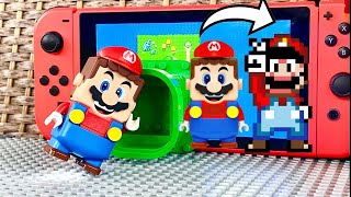 Lego Mario enters the Nintendo Switch  Super Mario World to save Princess Peach legomario [upl. by Ecilayram691]