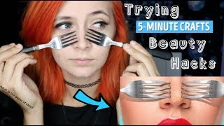 Trying TRENDY BEAUTY TRICKS BY 5MINUTE CRAFTS [upl. by Alleinnad147]