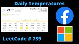 DAILY TEMPERATURES  PYTHON  LEETCODE  739 [upl. by Rebor831]