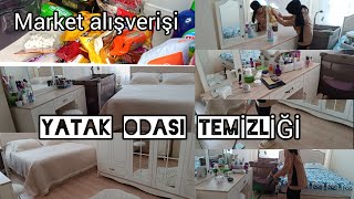 DEV MARKET ALIŞVERİŞİ 🛒 YATAK ODASI DÜZEN  TEMİZLİĞİ🧼 [upl. by Tikna]