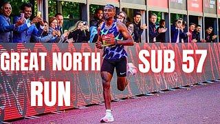 Great North Run 2024 Sisay Lemma Half Marathon WR attempt [upl. by Rudie76]