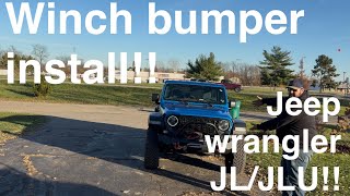 How to install a winch bumper on a jeep wrangler JL [upl. by Linnette]