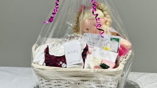 How to make baby hamper at home Baby girl hamper ideas How to wrap A hamper  GiftsSajida’s world [upl. by Anglo341]