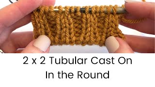 2 x 2 Tubular Cast on using Waste Yarn for Knitting in the Round  StepbyStep Tutorial [upl. by Jaymie]