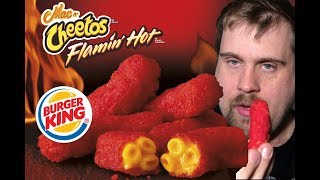 Burger King Flaming Mac and Cheese Cheetos Food Review [upl. by Kcirdahs]