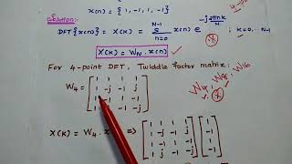 DSP  02 Problems in 4point DFT  DSP in Tamil  DTSP  Discrete Fourier Transform [upl. by Chatwin]