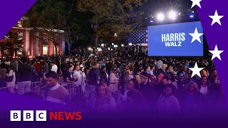 US election Trump projected to win Georgia as crowds leave Harris HQ  BBC News [upl. by Sophi]