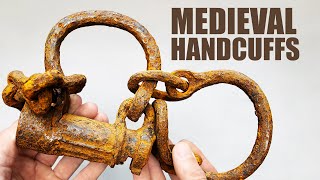 Medieval Shackles Handcuffs Restoration Rusty Lock Restoration [upl. by Nitsirt]