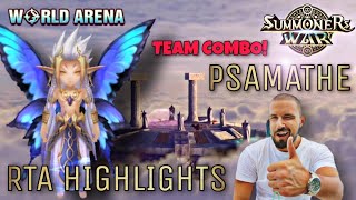 Psamathe Team Combo in World Arena RTA  Summoners War [upl. by Olivie932]