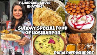 Sunday Special food of Hoshiarpur  Rama Refreshment  Paharganj Chole Bhature  Tanya Dhamija [upl. by Ahsaeyt]