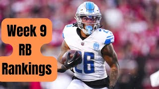 Week 9 RB Rankings Fantasy Football 2024 [upl. by Rauch]