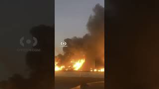 Massive Pallet Yard Fire in Modesto  Citizen [upl. by Posehn]