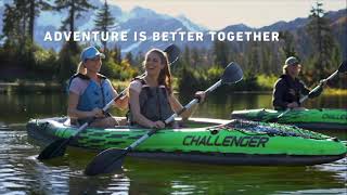 Challenger K1 Kayak Inflatable Set with Aluminum Oars  Intex [upl. by Hagar]