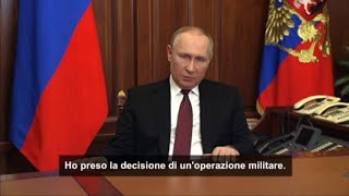 Il raggelante discorso di Putin quotoperazione militare in Ucrainaquot [upl. by Grannia731]