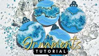 Geode Resin Ornaments Tutorial ❤️ Resin Ornaments For Beginners 💫 DIY Ornaments ✨️ Epoxy Tutorial [upl. by Maisel]