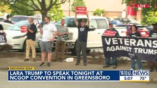 Veterans Protest North Carolina GOP Convention [upl. by Anawit]