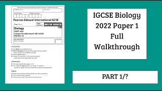 Pearson Edexcel IGCSE Biology Paper 1 Walkthrough 4BI14SD0 QP and MS included in desc [upl. by Clair]