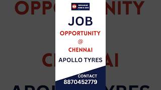 Job Vacancy for Diploma in Mechanical Engineering  Apollo tyres  Chennai jobs [upl. by Sanjiv]