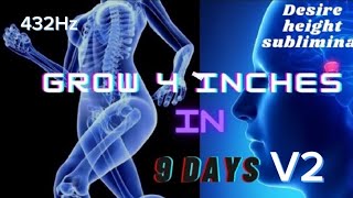 Grow 4 inches taller in 9 days V2  Grow taller Subliminal 432hz by Shru Alchemy  Raikov Effect [upl. by Adiaz]