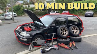 TRANSFORMING A B16 SWAPPED EF CIVIC IN 10 MINS  On a Budget [upl. by Eldrida]