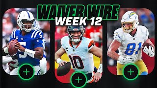 Top Waiver Wire Pickups for Week 12 Fantasy Football [upl. by Aizat199]