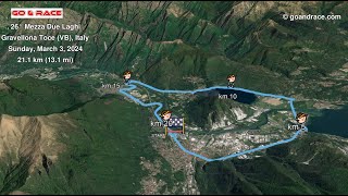 26° Mezza Due Laghi 2024 vola sul percorso 3D della mezzamaratona [upl. by Ylim]