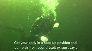 Ocean Quest Dive Centre  How to Recover from a Feet First Ascent with Drysuit  Swimming U [upl. by Otero]