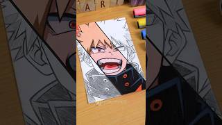 Drawing Bakugo Katsuki 😊 MY HERO ACADEMIA  Stained Art 🎨 shorts drawing myheroacademia [upl. by Otilesoj665]