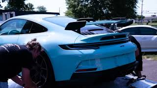 2022 Porsche GT3 Touring in Meissen Blue Delivered Full Body Paint Protection Film [upl. by Ahsilav]