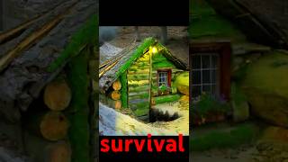 Shelter for survival bushcraft camping dugout adventure log cabin shorts [upl. by Nylorac]