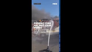 Firefighter helmet cam video of RV fire in Central California [upl. by Yniatirb]